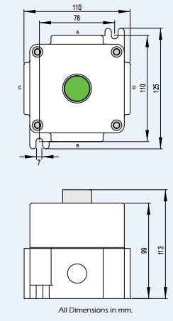 Control Station - ATEX - Emergency Start - Green Pushbutton - Walsall LCP111-112